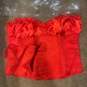 Elegant Red Satin Corset